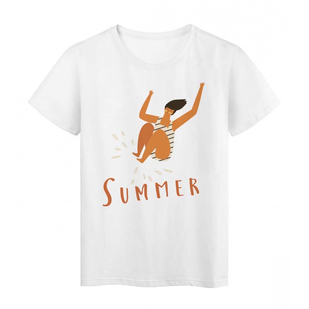 T-Shirt blanc Licorne design Summer femme splatch humour rÃ©f Tee shirt 2153