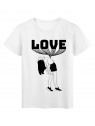 T-Shirt blanc femme noir et blanc love rÃ©f Tee shirt 2155