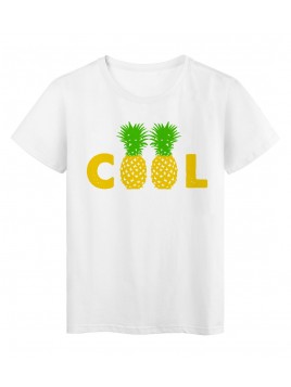 T-Shirt blanc design Ananas cool humour réf Tee shirt 2160