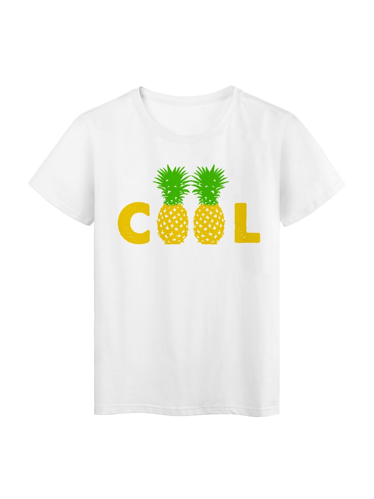 T-Shirt blanc design Ananas cool humour rÃ©f Tee shirt 2160