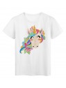 T-Shirt blanc Design cheval licorne couleurs rÃ©f Tee shirt 2169