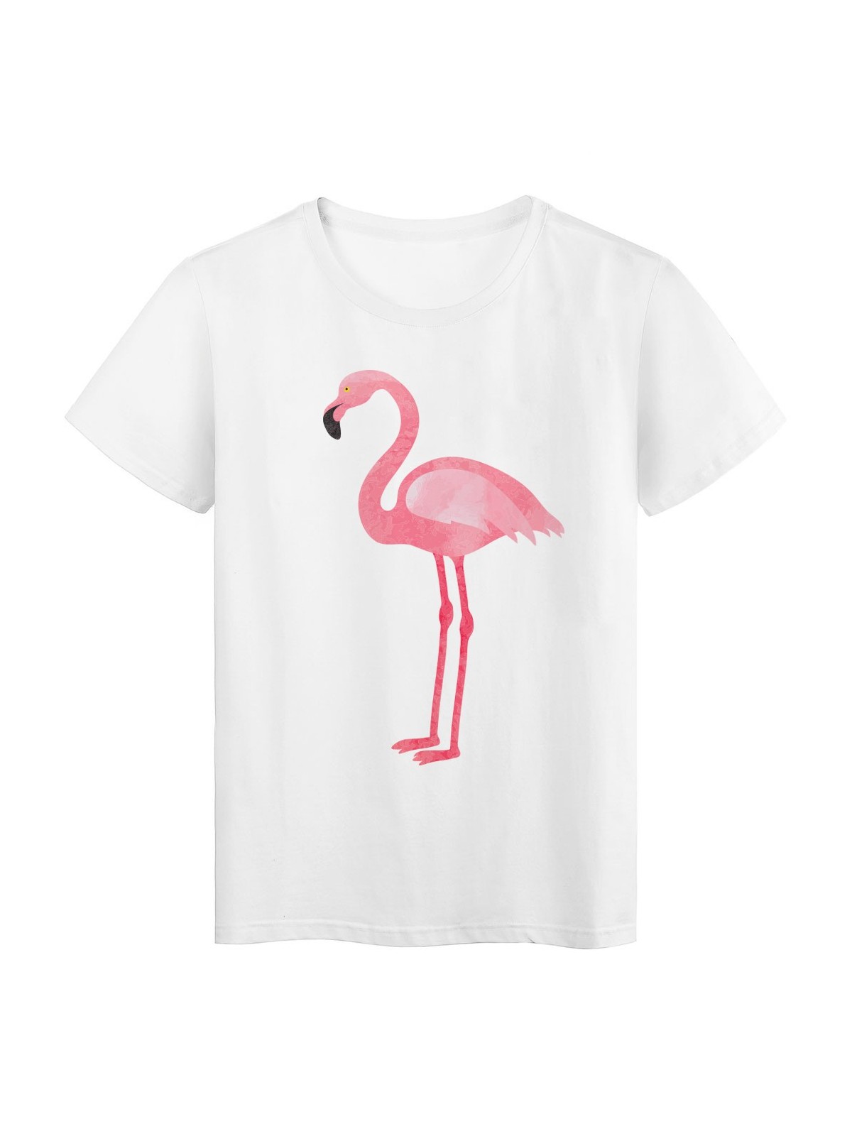 T-Shirt blanc Design oiseau flamant rose rÃ©f Tee shirt 2170