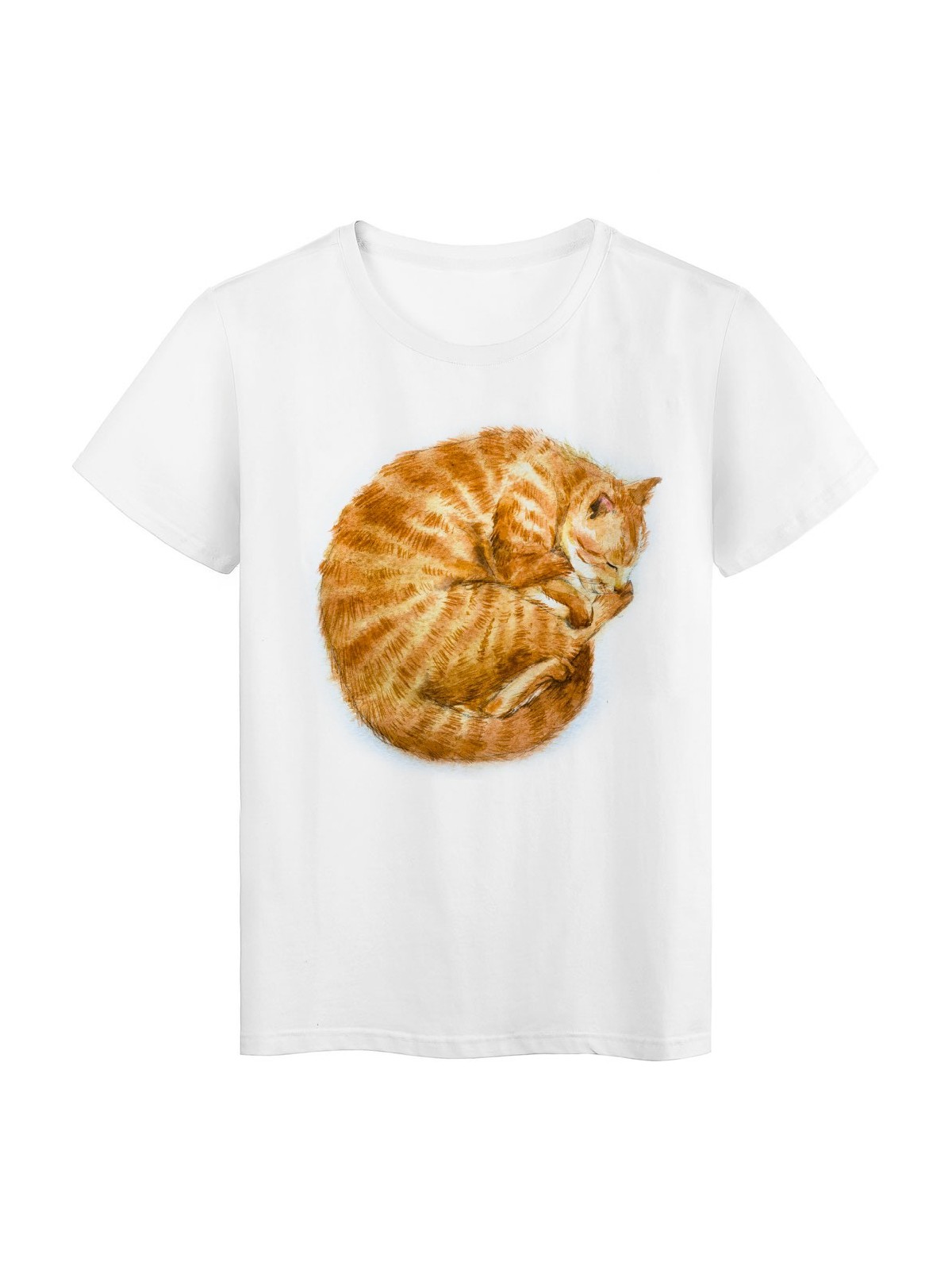 T-Shirt blanc Design animal chat rÃ©f Tee shirt 2173
