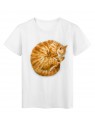 T-Shirt blanc Design animal chat rÃ©f Tee shirt 2173