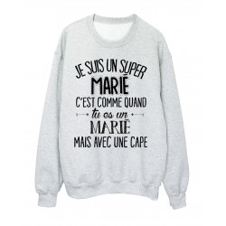 Sweat-Shirt humour citation super MariÃ© c'est comme quand tu es un MariÃ© mais avec une cape rÃ©f 2052