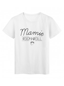 T-Shirt imprimé humour design Mamie Rock n Roll réf 2192