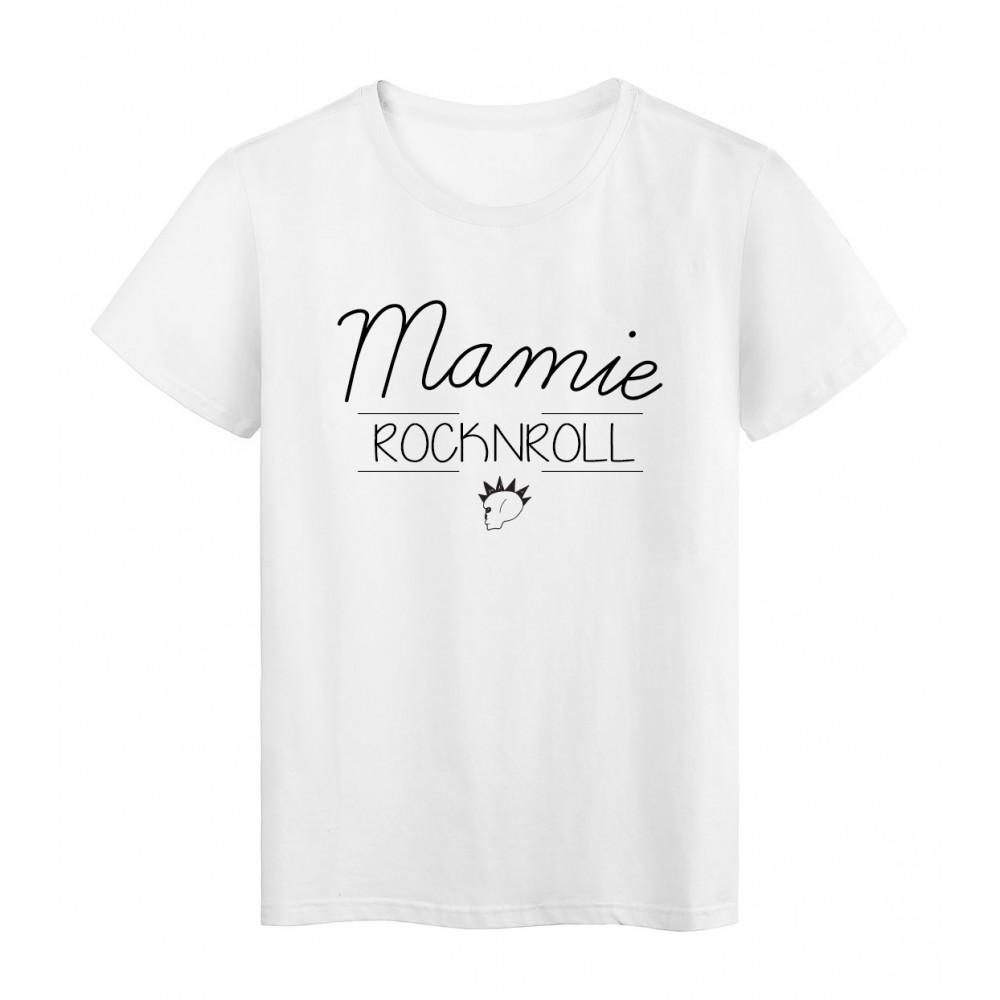 T-Shirt imprimÃ© humour design Mamie Rock n Roll rÃ©f 2192