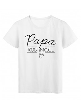 T-Shirt imprimé humour design Papa Rock n roll réf 2197