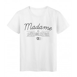 T-Shirt imprimÃ© Citation Madame a la tete dans des etoiles