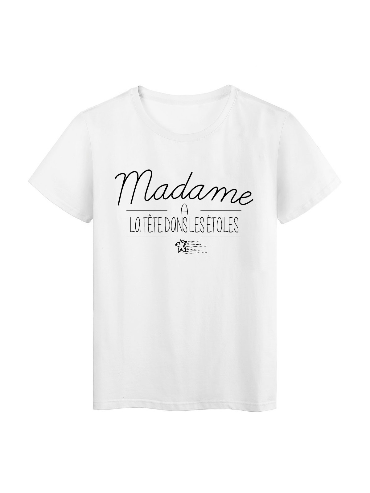 T-Shirt imprimÃ© Citation Madame a la tete dans des etoiles