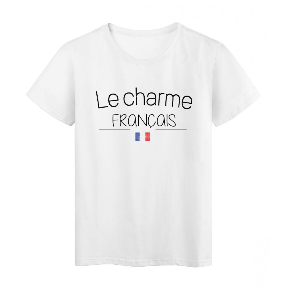 T-Shirt imprimÃ©  humour Citation Le charme FranÃ§ais rÃ©f 2274