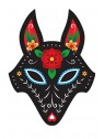 Stickers Autocollants enfant TÃªte de loup design fleurs ref 460