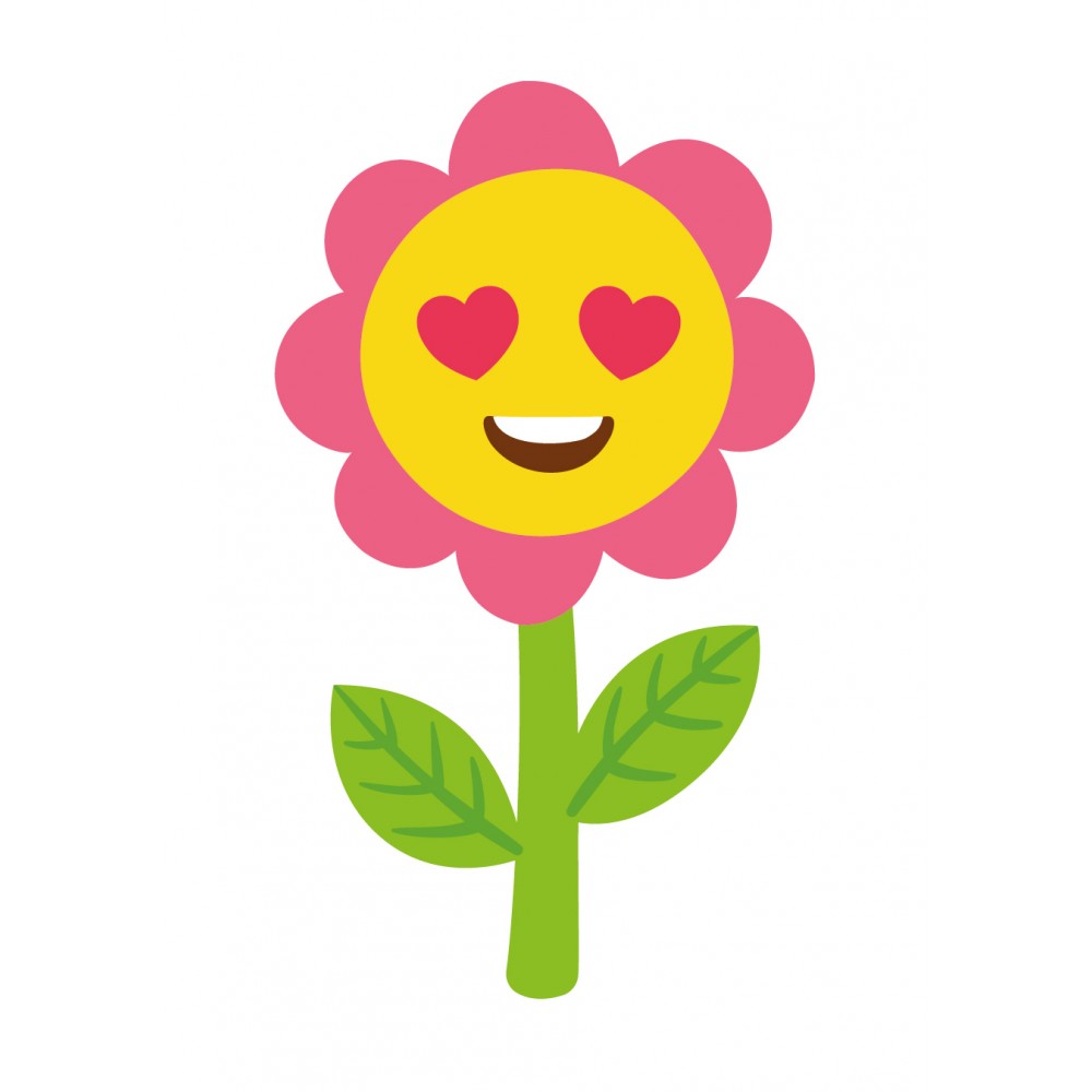 Stickers Autocollants enfant dÃ©co fleur cÅ“ur sourire rÃ©f 464