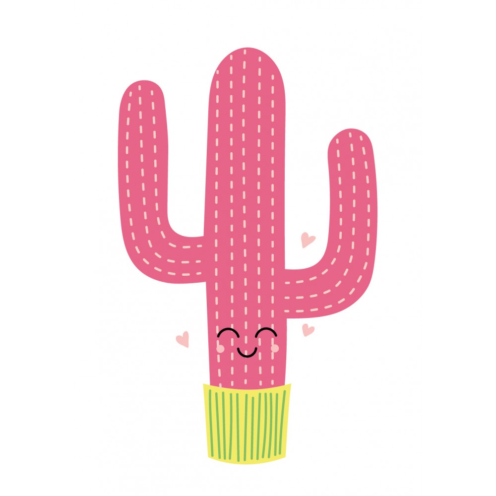 Stickers Autocollants enfant dÃ©co Cactus cÅ“ur design ref 472