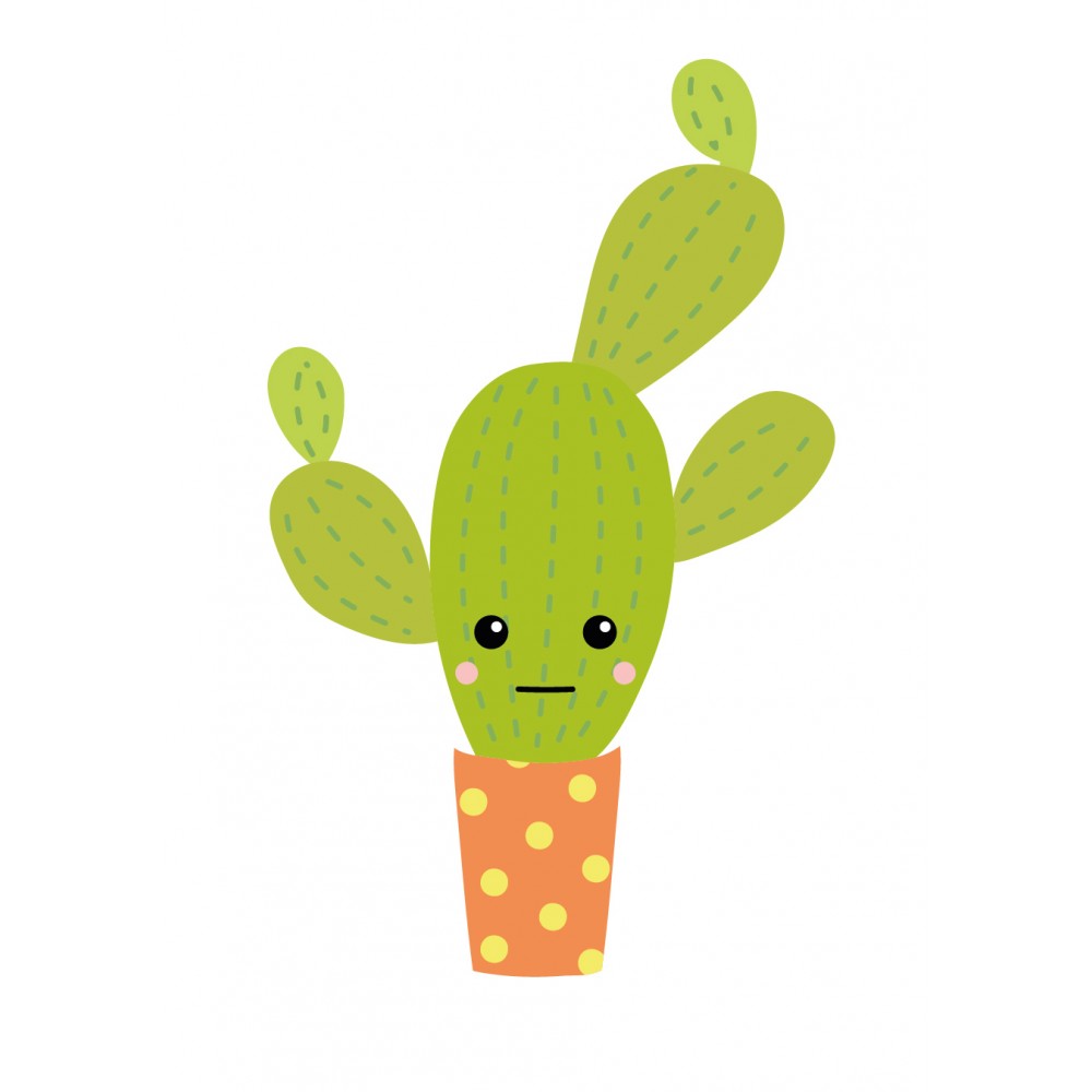 Stickers Autocollants enfant dÃ©co Cactus vert design ref 475