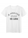 T-Shirt imprimÃ© citation Je m'en fou je m'achete un Lama 
