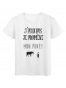 T-Shirt imprimÃ© citation j'peux pas je promene mon poney