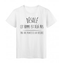 T-Shirt imprimÃ© citation humour dÃ©solÃ© cette homme est deja pris 