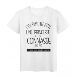 T-Shirt imprimÃ© humour c'est compliquÃ© d'etre une princesse et une connasse a la fois 
