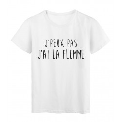 T-Shirt imprimÃ© citation j'peux pas j'ai la flemme 