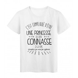 T-Shirt citation humour c'est compliquÃ© d'etre une princesse et une connasse
