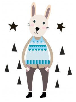 Stickers Autocollants déco enfant Planche A3 LAPIN  