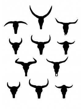 Stickers Autocollants déco enfant Planche A3 TETE BUFFLE