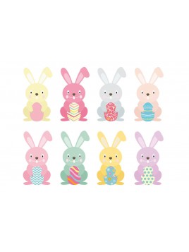 Stickers Autocollants déco enfant Planche A3 LAPIN