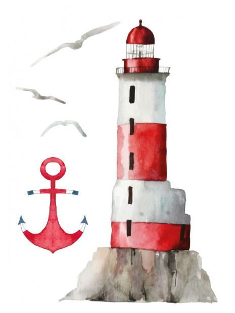 Stickers Autocollants Deco Enfant Planche A3 Phare Marin