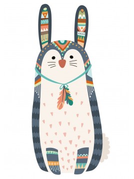 Stickers Autocollants enfant déco LAPIN INDIEN