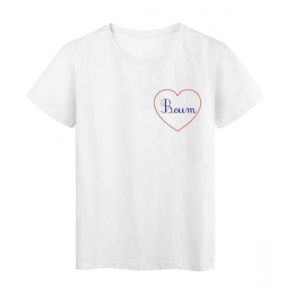 T-Shirt imprimÃ© messages du coeur boum ref 2354