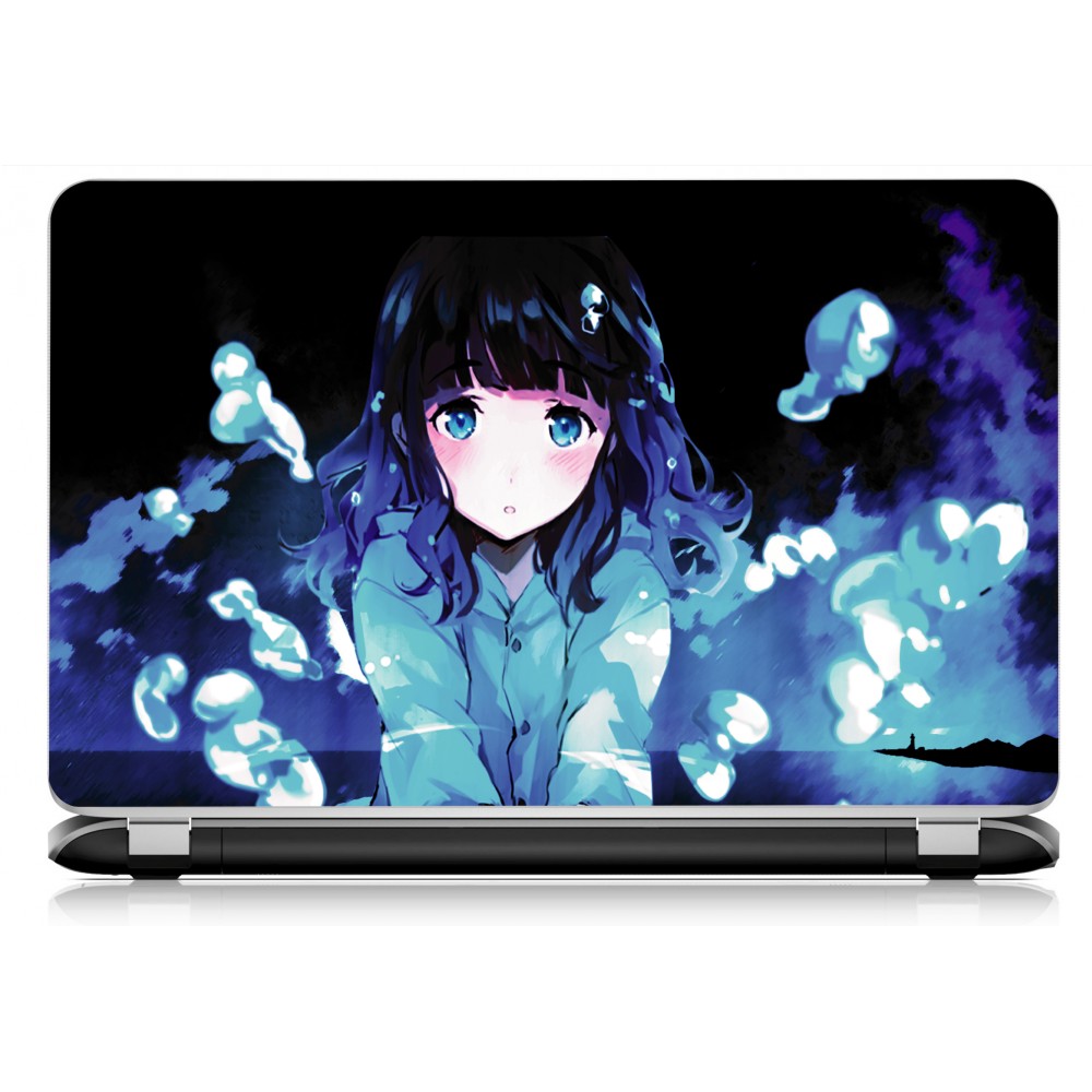 Stickers Autocollants ordinateur portable PC manga girl ref 469