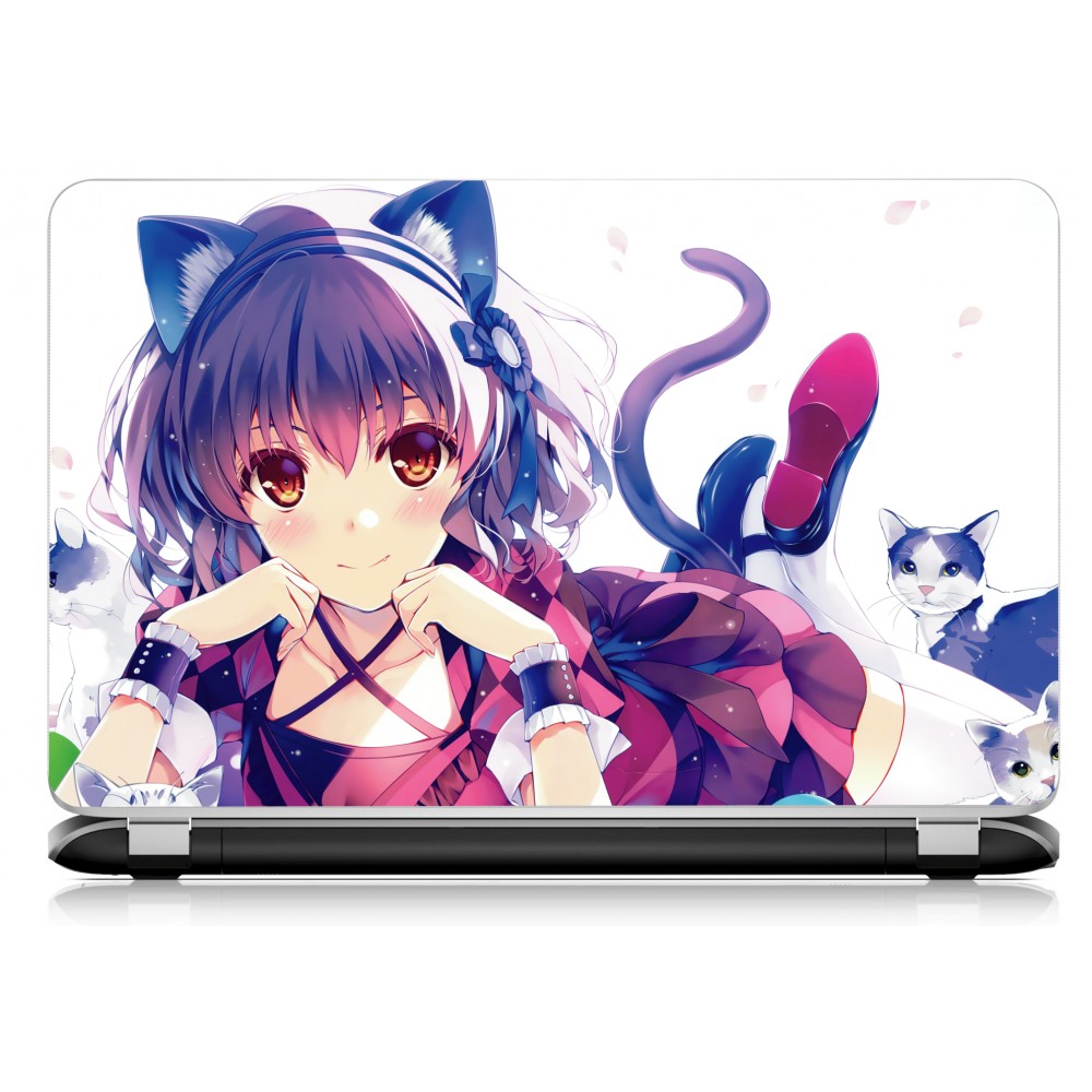 Stickers Autocollants ordinateur portable PC manga girl ref 476