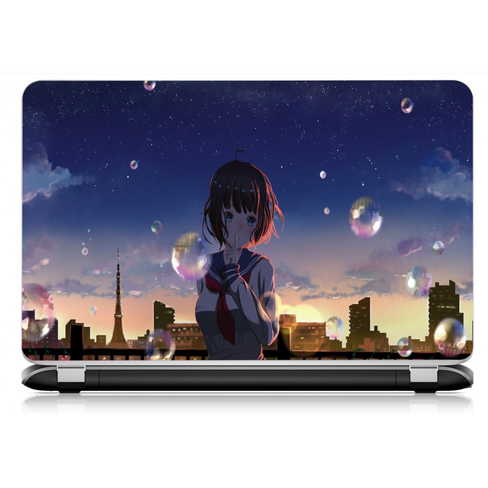 Stickers Autocollants ordinateur portable PC manga girl ref 480