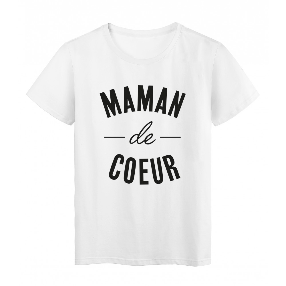 T Shirt Imprime Citation Maman De Coeur
