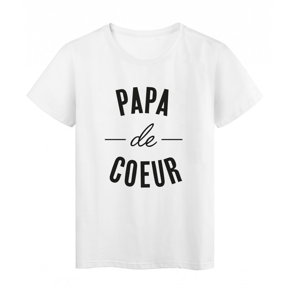 T-Shirt imprimÃ© citation Papa de coeur