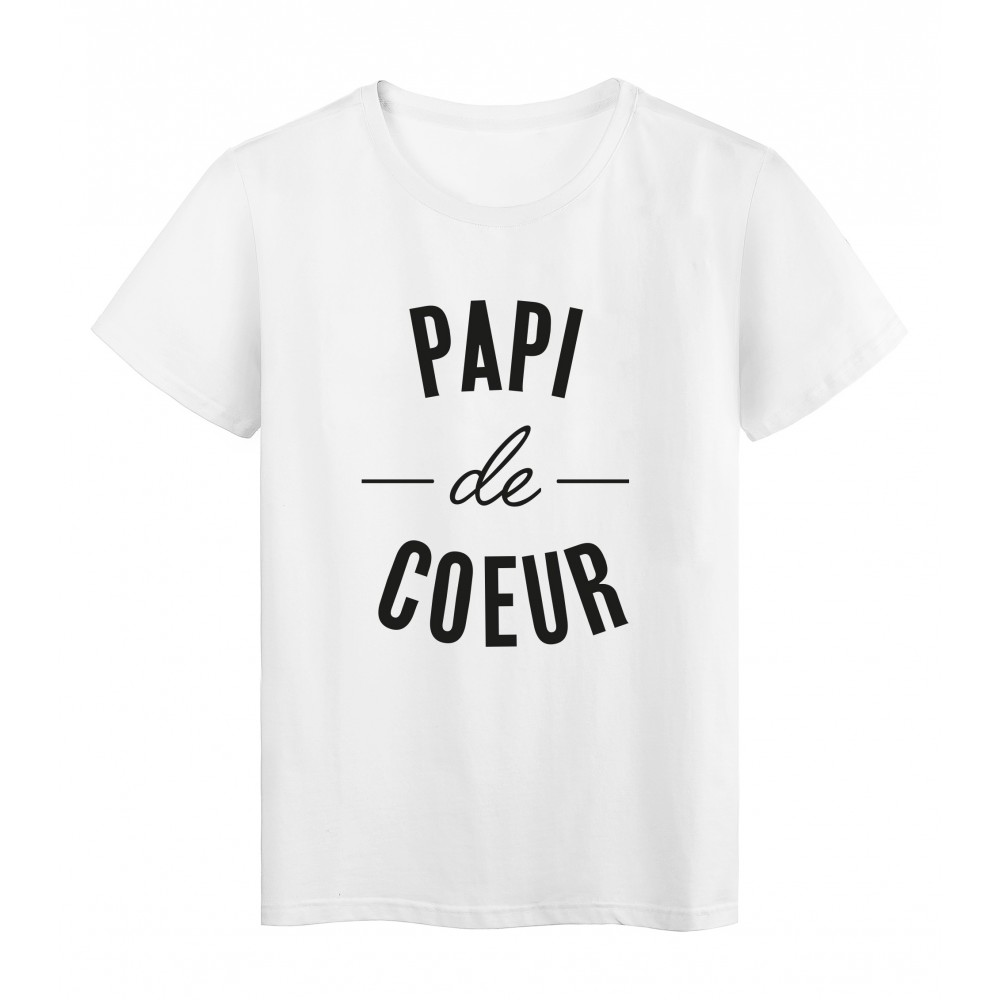 T-Shirt imprimÃ© citation Papi de coeur 