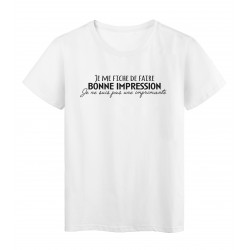 T-Shirt imprimÃ© citation humour Je me fiche de faire bonne impression je ne suis pas une imprimante