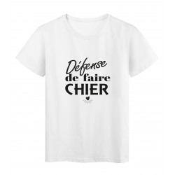 T-Shirt imprimÃ© citation humour defence de faire chier