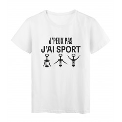 T-Shirt imprimÃ© citation humour j'peux pas j'ai sport 