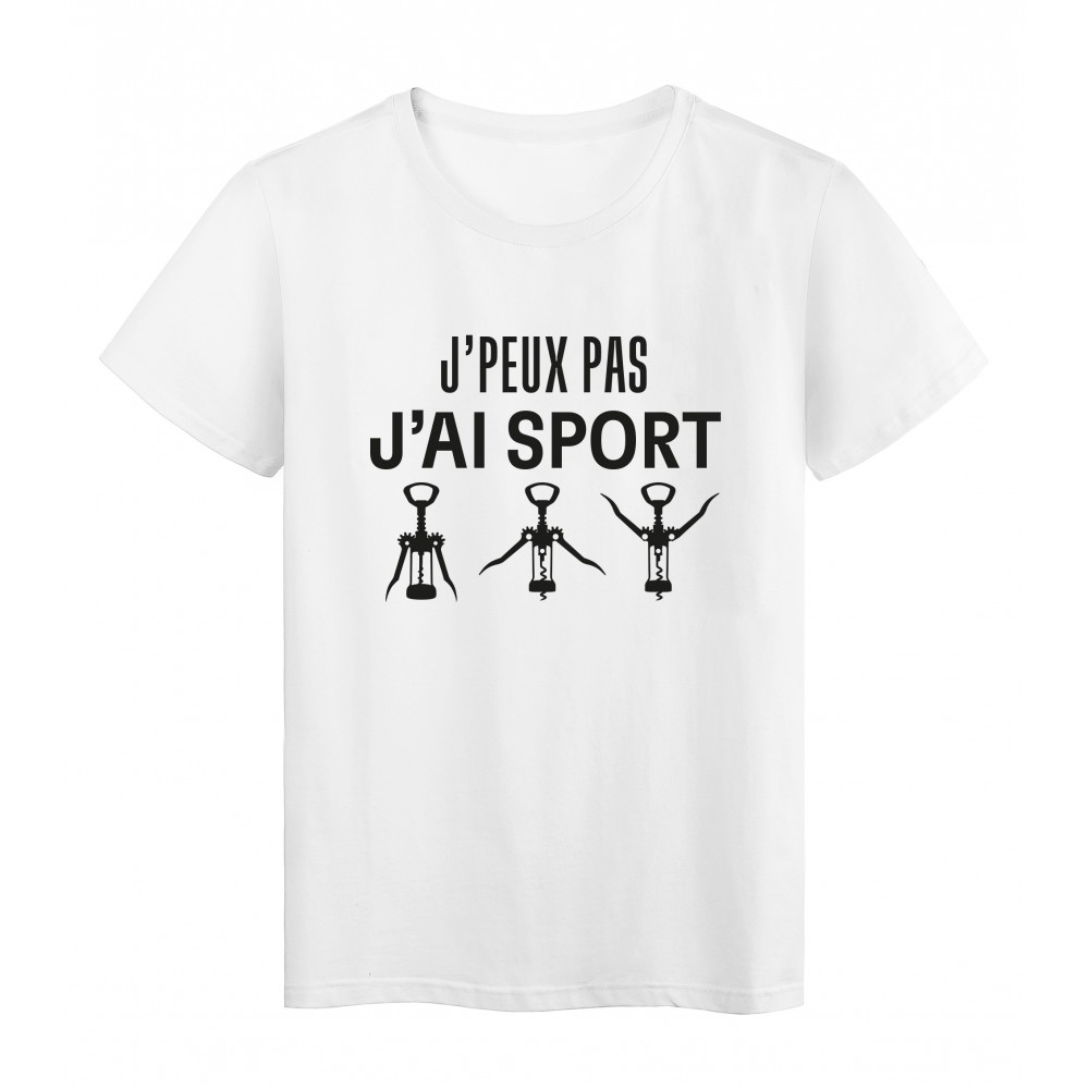 T-Shirt imprimÃ© citation humour j'peux pas j'ai sport 