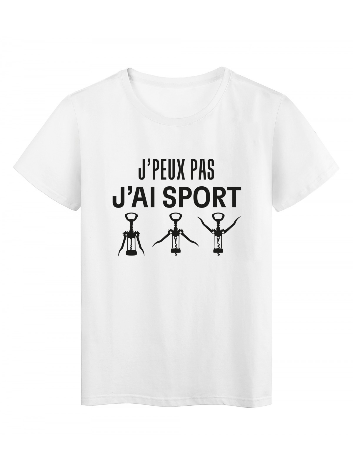 T-Shirt imprimÃ© citation humour j'peux pas j'ai sport 