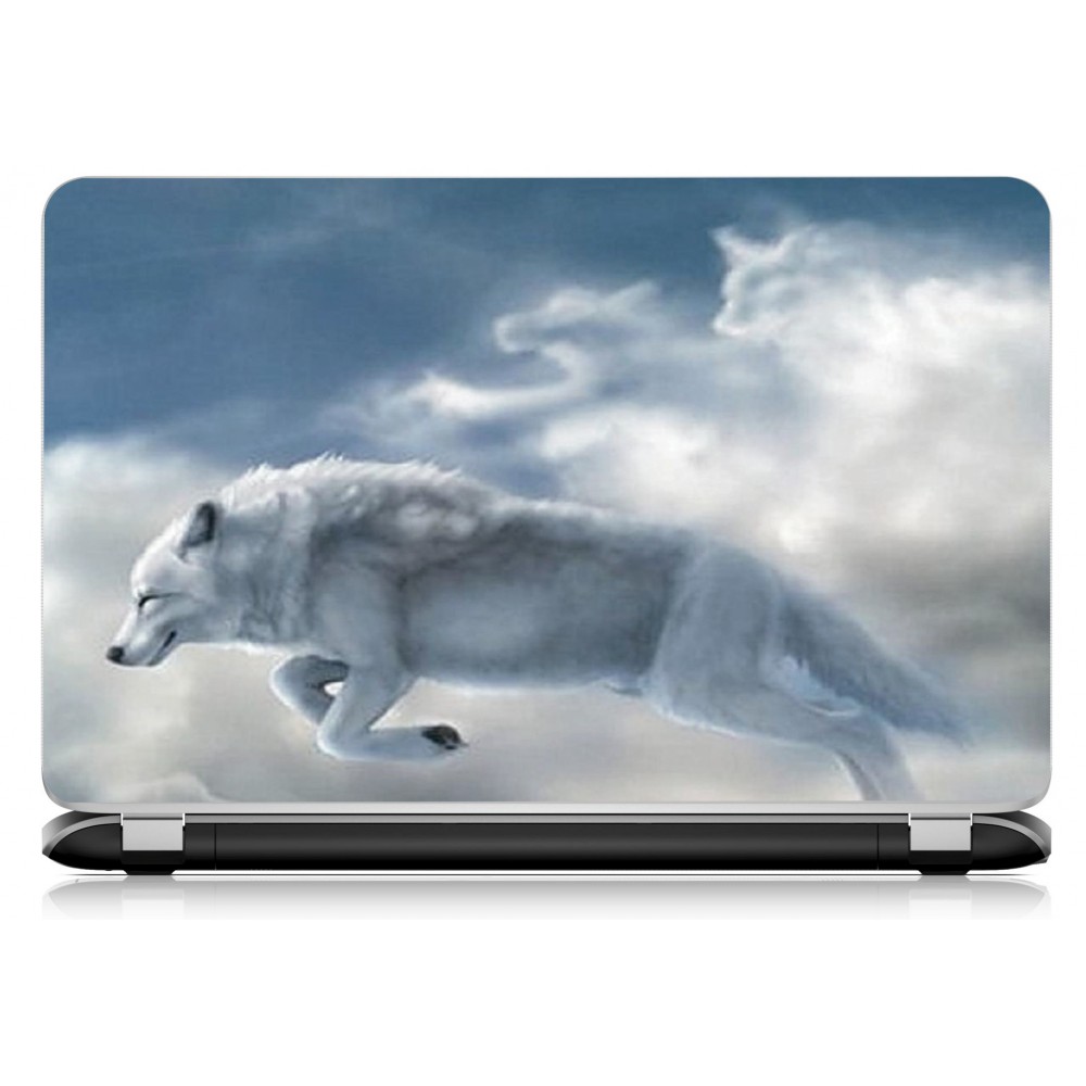 Stickers Autocollants ordinateur portable PC loup 