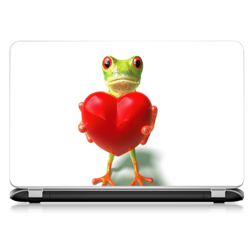 Stickers Autocollants ordinateur portable PC grenouille coeur