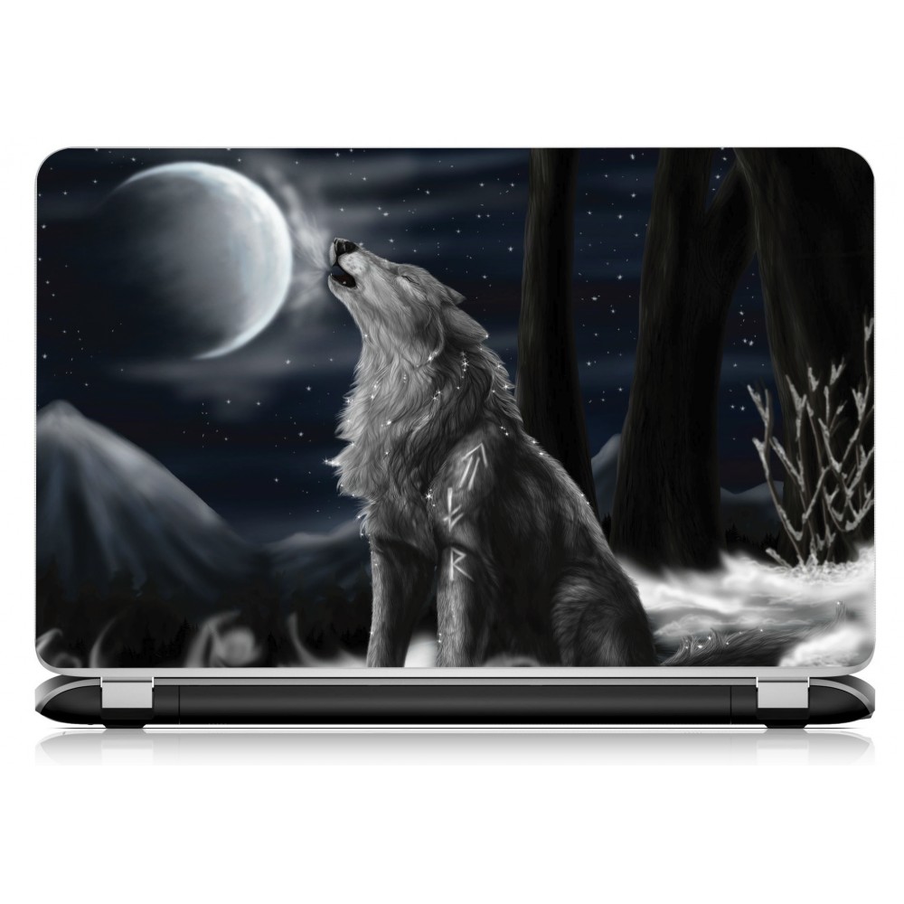 Stickers Autocollants ordinateur portable PC loup