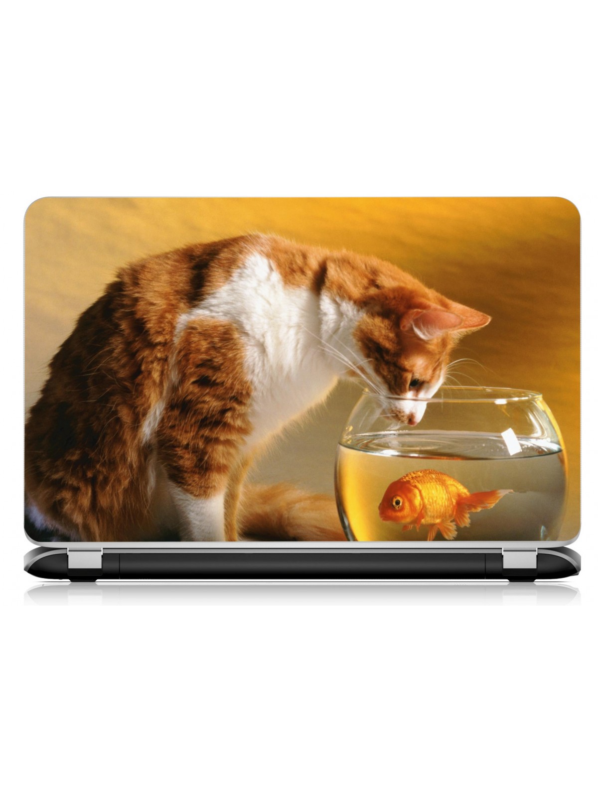 Stickers Autocollants ordinateur portable PC chat et poisson