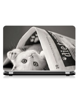 Stickers Autocollants ordinateur portable PC chat blanc