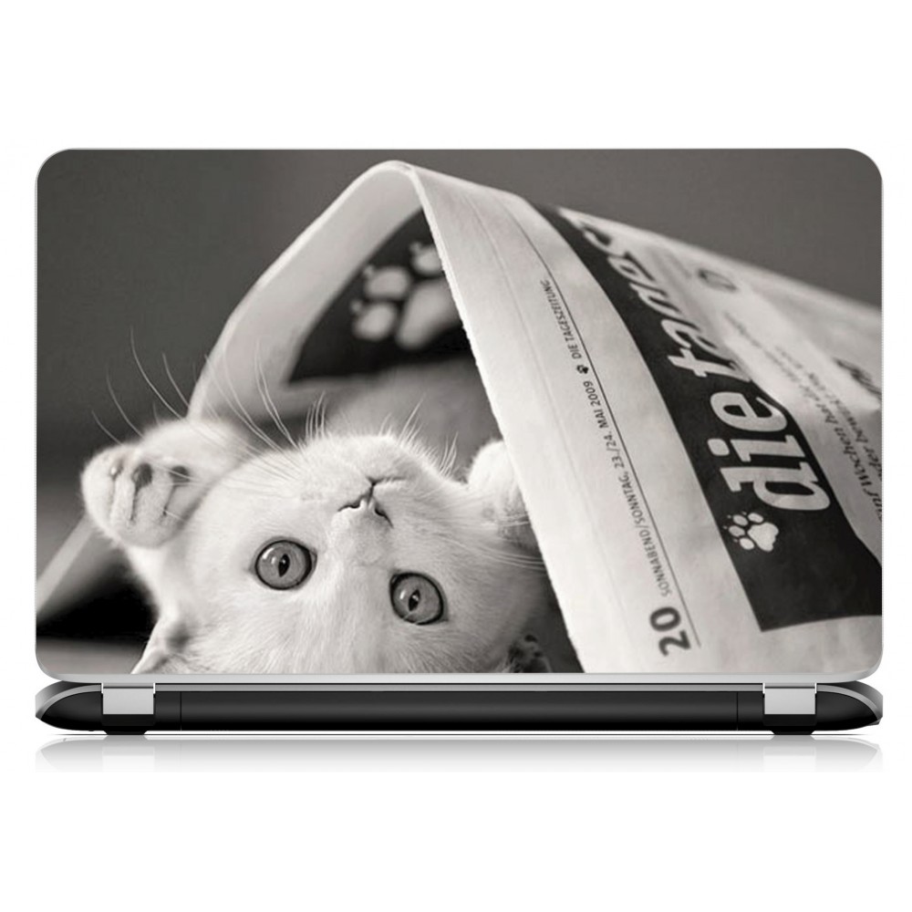 Stickers Autocollants ordinateur portable PC chat blanc