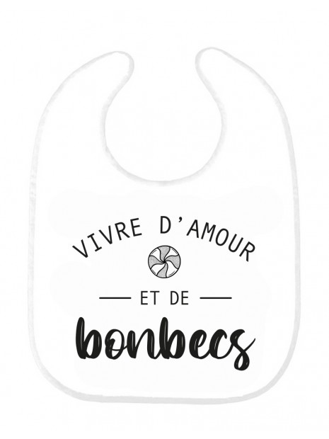 Bavoir Bebe Imprime Citation Naissance Vivre D Amour Et De Bonbecs