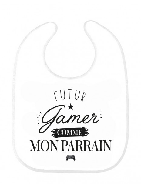 Bavoir Bebe Imprime Citation Naissance Humour Futur Gamer Comme Mon Parrain